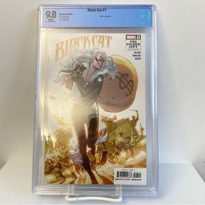 Black-cat #7 CBCS Graded at 9.8. White pages. First appearance of Black Fox.